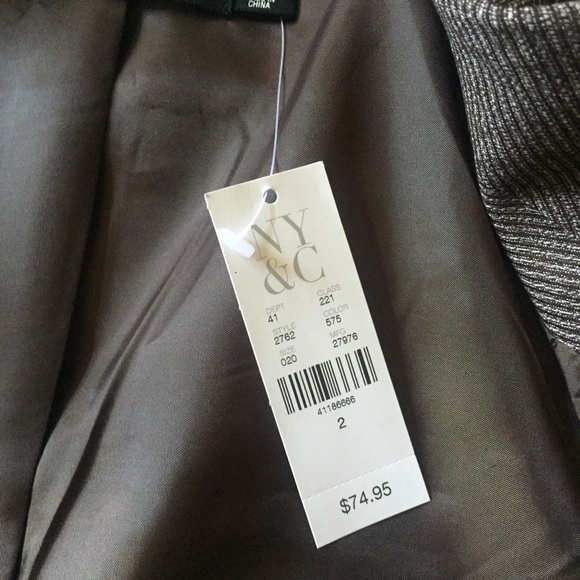 NWT size 2 brown tweet suit jacket NY&co - Picture 4 of 6